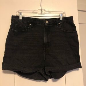 Urban Outfitters High Waisted Black Denim Shorts